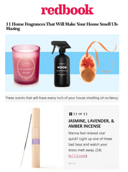 Redbook magazine TO112 jasmine lavender and amber incense