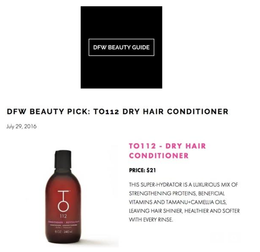 DFW Beauty pick TO112 dry conditioner