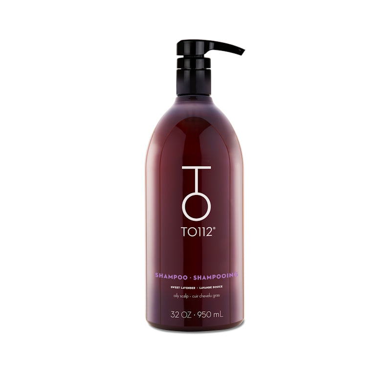 Showerproof pump in a 1L recycled plastic bottle of TO112 Shampoo for Fine Hair and Oily Scalps