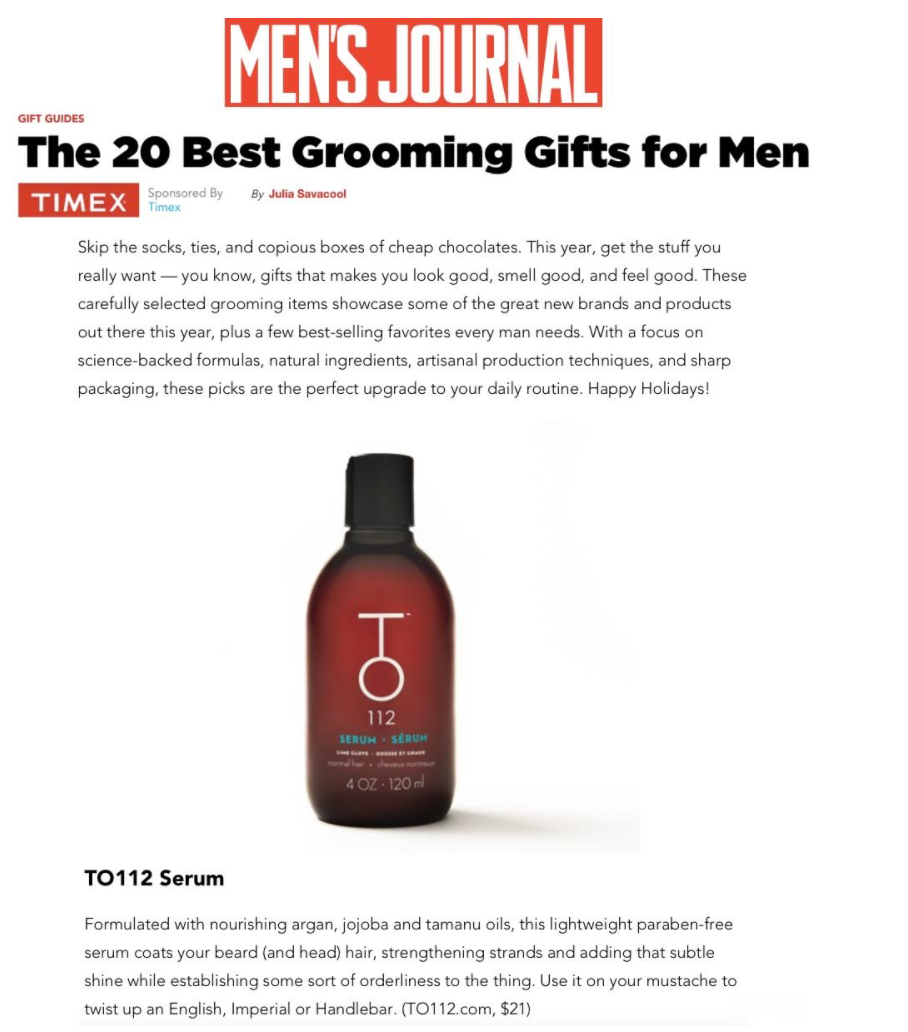 mens journal  the 20 best grooming gifts for men TO112 hair serum 