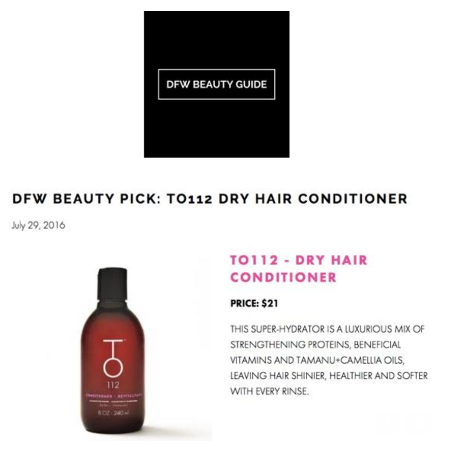 DFW Beauty pick TO112 dry conditioner 