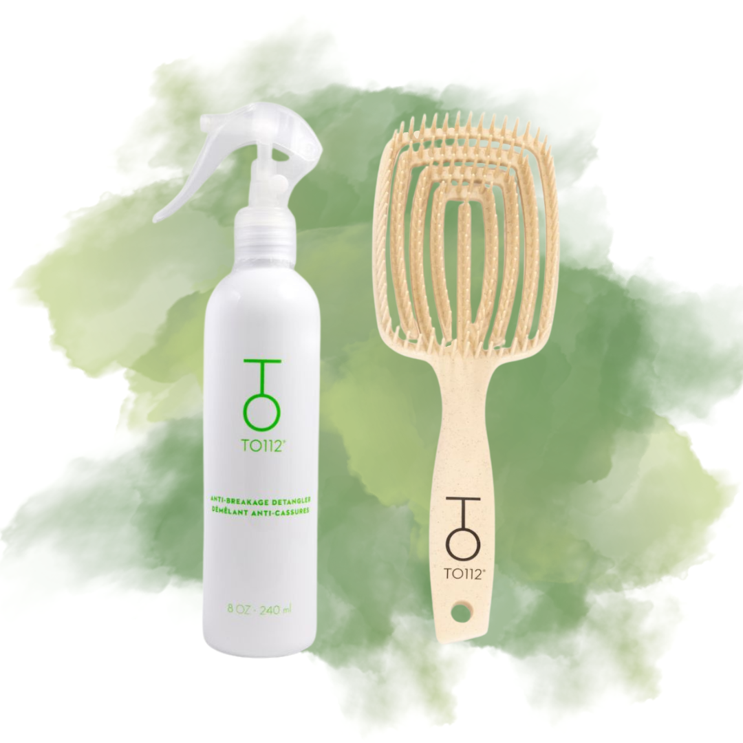 Detangling Brush plus Anti-Breakage Detangler spray. For when your hair has trust issues and needs a little coaxing.