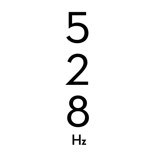 black text on a white background "528 hz"